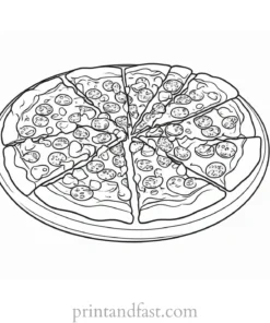 realistic pizza coloring page