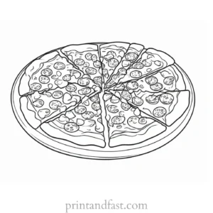 realistic pizza coloring page