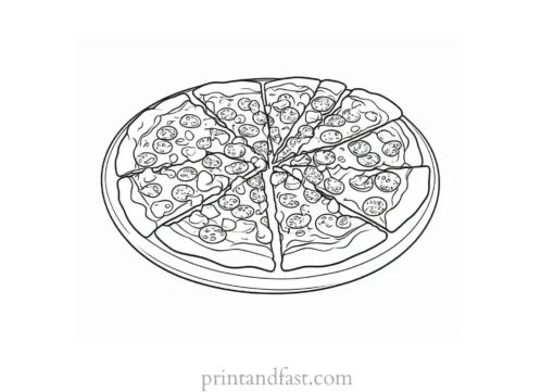 realistic pizza coloring page