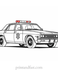 realistic police car coloring page