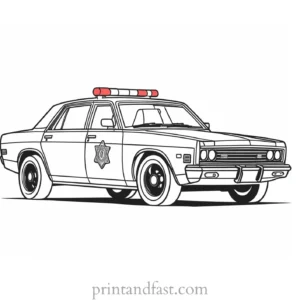 realistic police car coloring page