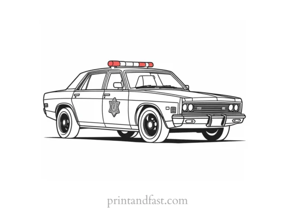 realistic police car coloring page