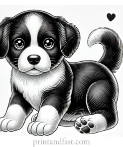 realistic puppy coloring page