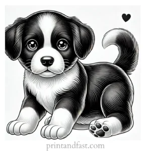 realistic puppy coloring page