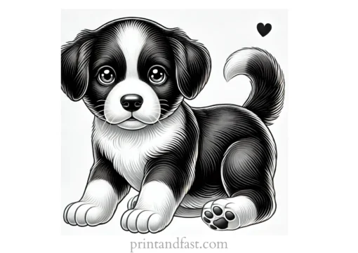 realistic puppy coloring page