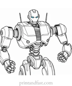 realistic robot coloring page