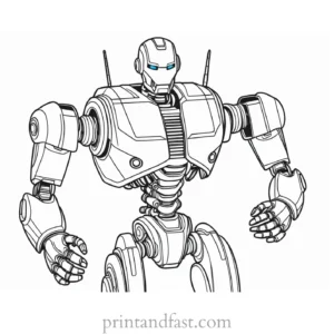 realistic robot coloring page