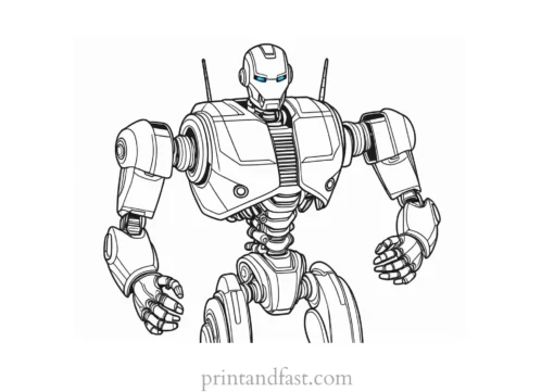 realistic robot coloring page