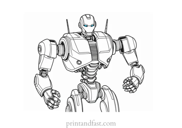 realistic robot coloring page