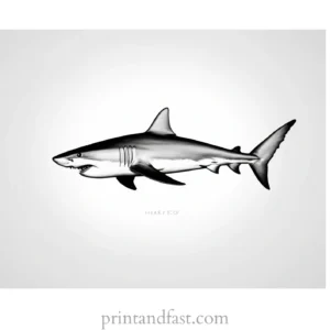 realistic shark coloring page