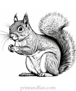 realistic squirrel coloring page