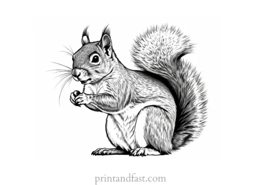 realistic squirrel coloring page