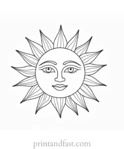 realistic sun coloring page