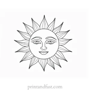 realistic sun coloring page