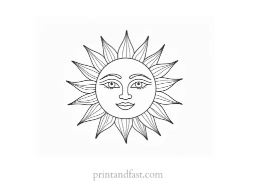 realistic sun coloring page