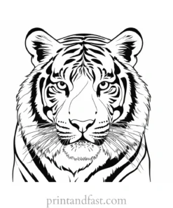 realistic tiger coloring page