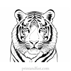 realistic tiger coloring page