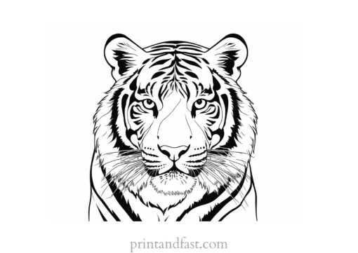 realistic tiger coloring page