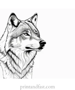 realistic wolf coloring picture