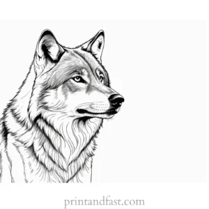 realistic wolf coloring picture