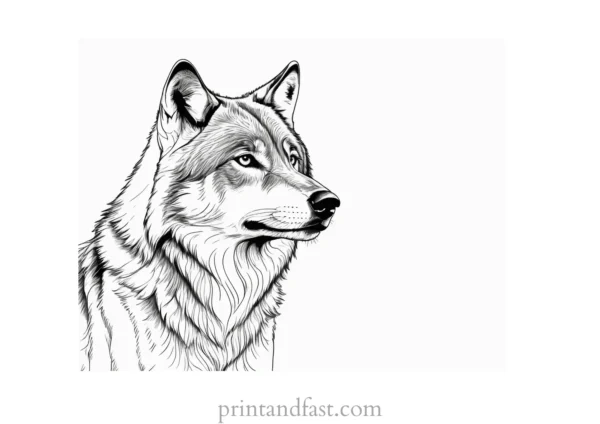 realistic wolf coloring picture