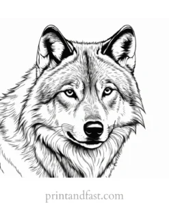 realistic wolf coloring sheet