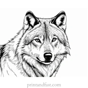 realistic wolf coloring sheet