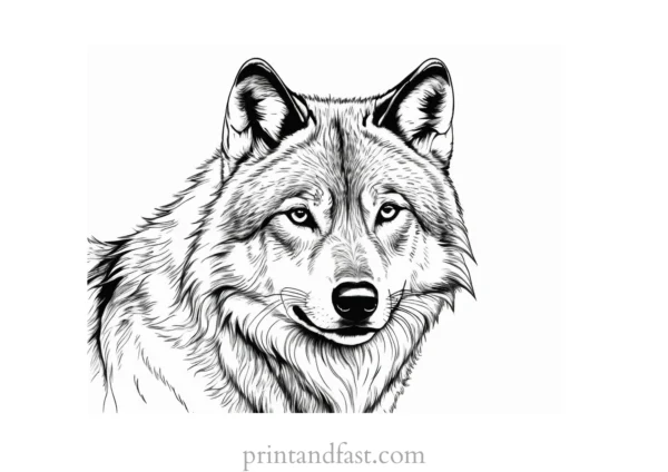 realistic wolf coloring sheet