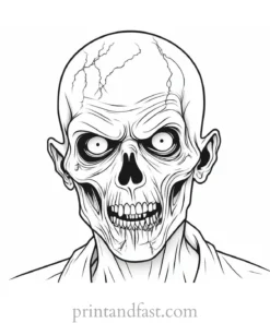 realistic zombie coloring page