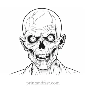 realistic zombie coloring page