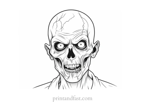 realistic zombie coloring page