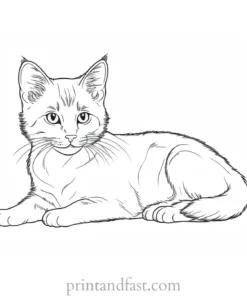 relaxing kitten coloring page