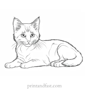 relaxing kitten coloring page