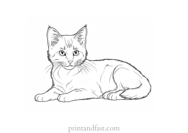 relaxing kitten coloring page