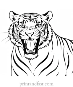 roaring tiger coloring page