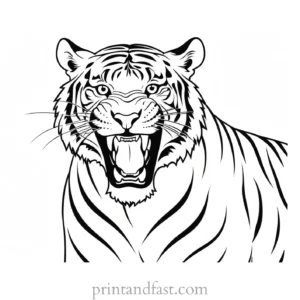 roaring tiger coloring page