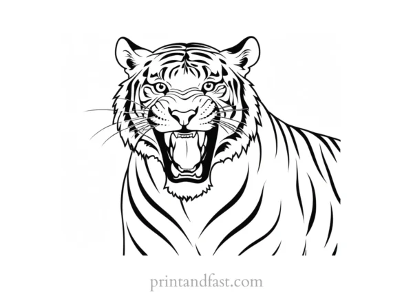 roaring tiger coloring page