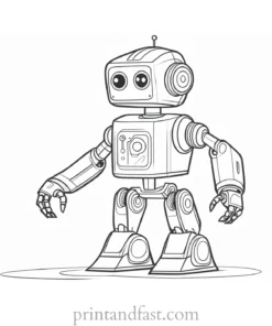 robot coloring page for beginners