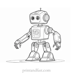 robot coloring page for beginners