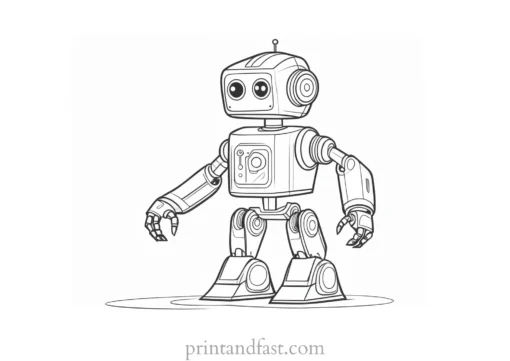 robot coloring page for beginners