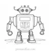 robot coloring page for kids