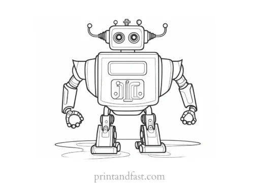 robot coloring page for kids