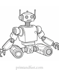 robot coloring page for relaxation