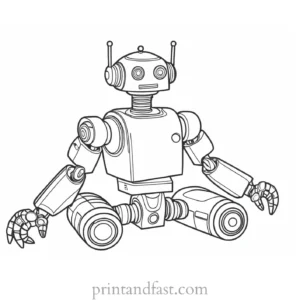 robot coloring page for relaxation