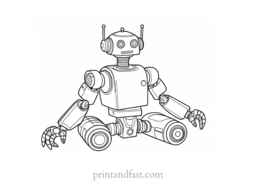 robot coloring page for