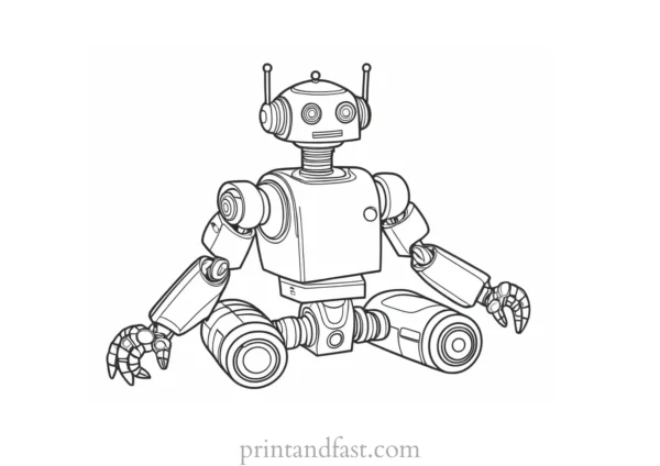 robot coloring page for