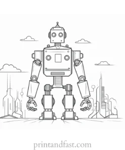 robot coloring page template