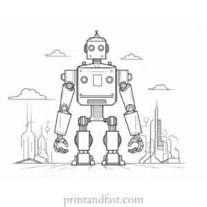 robot coloring page template