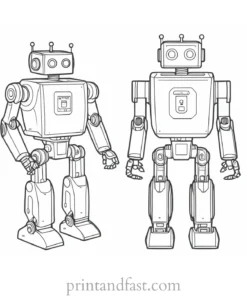 robot coloring page with instructions