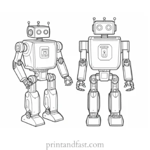 robot coloring page with instructions